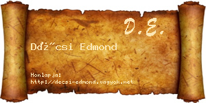 Décsi Edmond névjegykártya